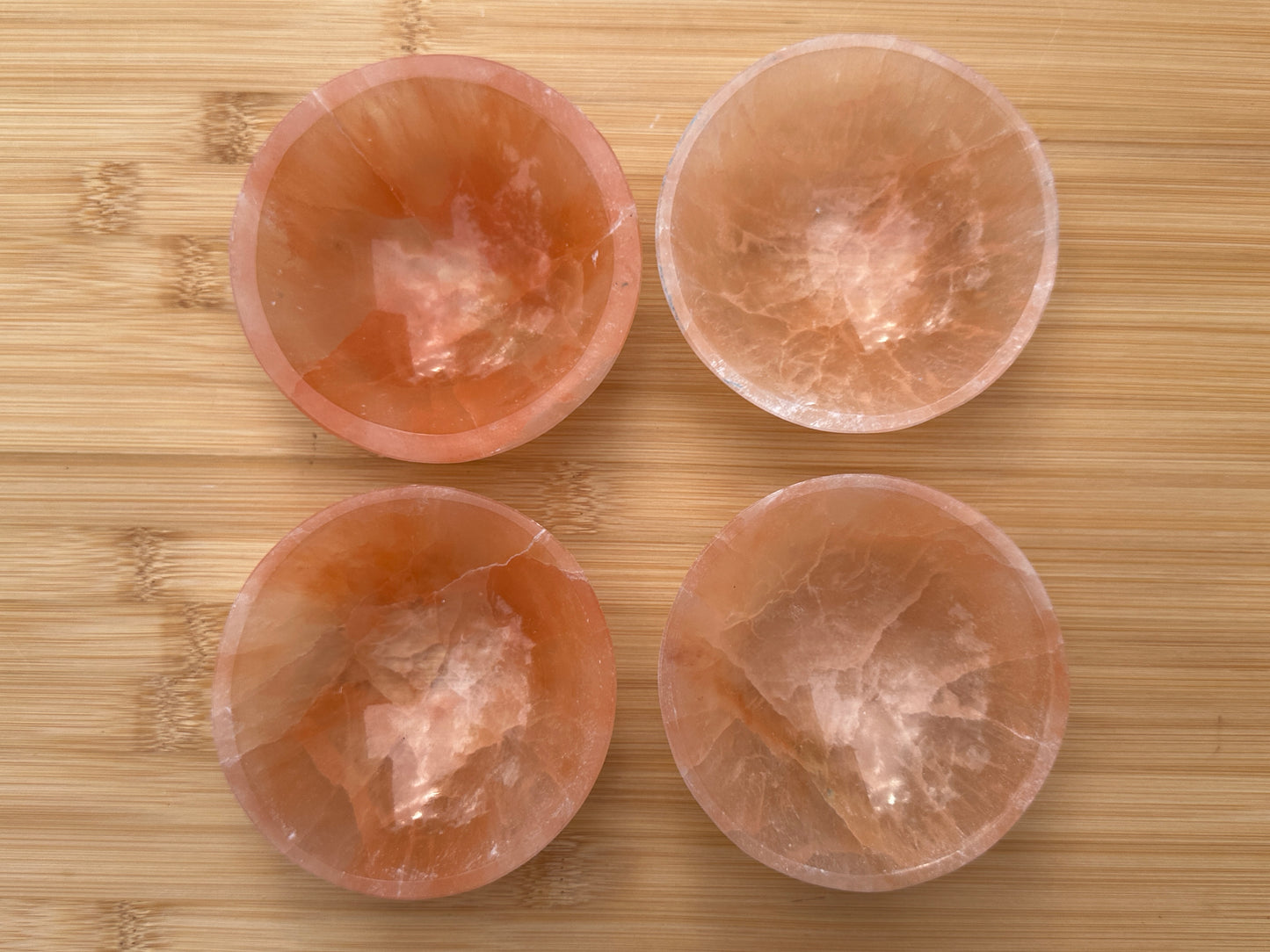 Orange Selenite Bowl, 4" Selenite Round Shaped Dish Bowl Orange Color, Peach Bowl