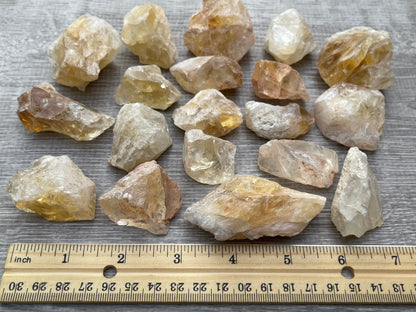 Citrine Raw Stone, 1.25" - 2" Rough Citrine Chunks, Raw Citrine Stones