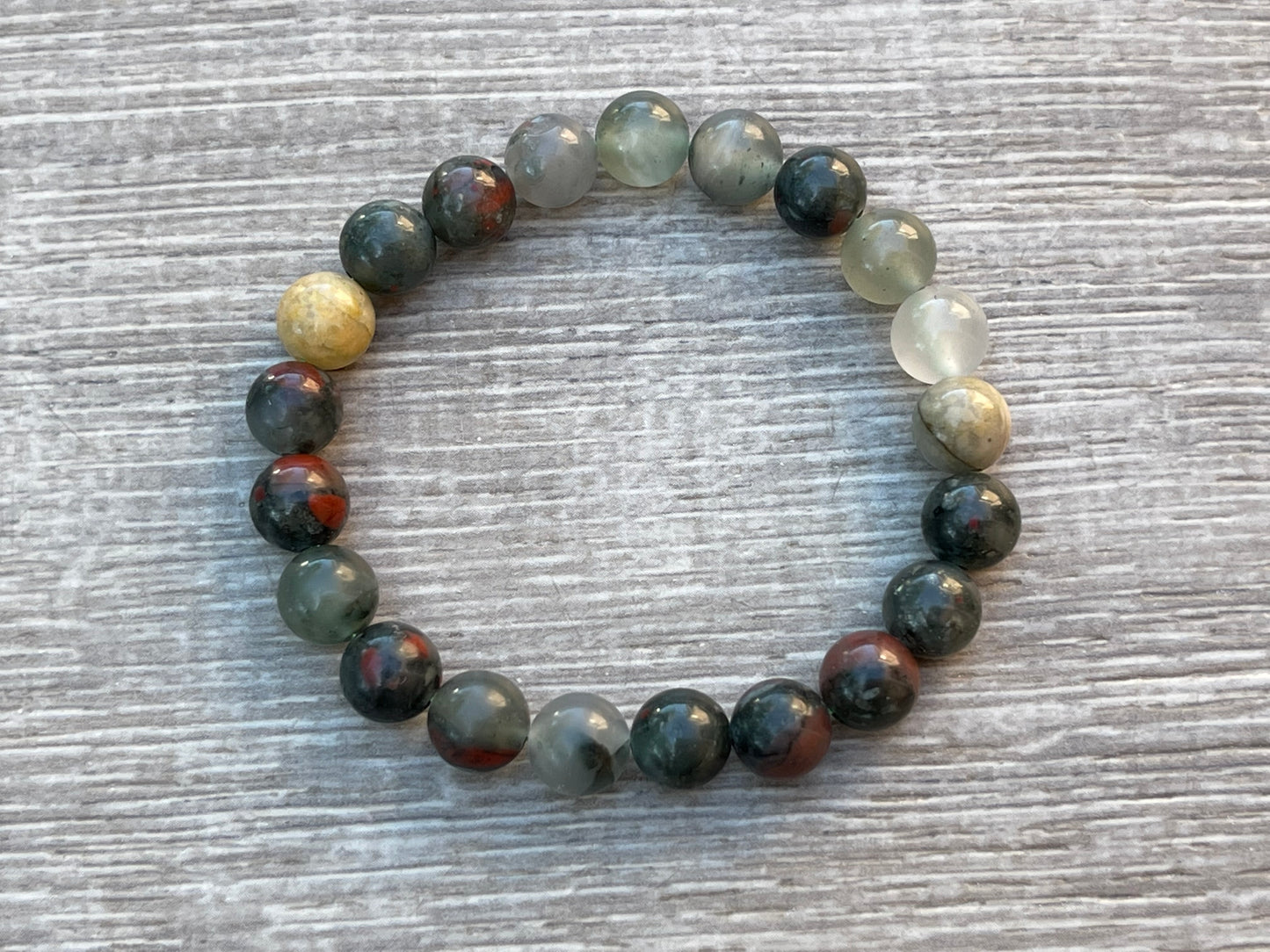 Grade A++ Bloodstone Crystal Bead Bracelet 8mm, Genuine Gemstone Bracelet