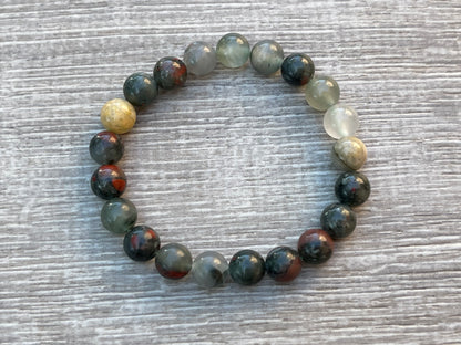 Grade A++ Bloodstone Crystal Bead Bracelet 8mm, Genuine Gemstone Bracelet