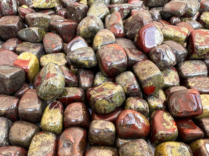 Grade A++Dragon Blood Jasper Tumbled Stones 0.75-1.25", Wholesale Bulk Lot