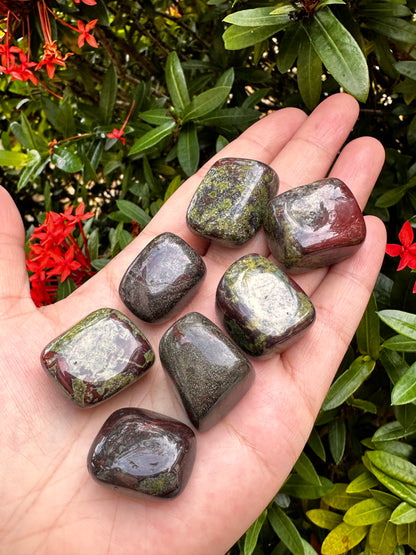 Grade A++Dragon Blood Jasper Tumbled Stones 0.75-1.25", Wholesale Bulk Lot