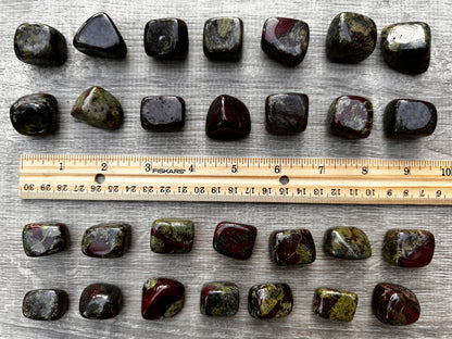 Grade A++Dragon Blood Jasper Tumbled Stones 0.75-1.25", Wholesale Bulk Lot