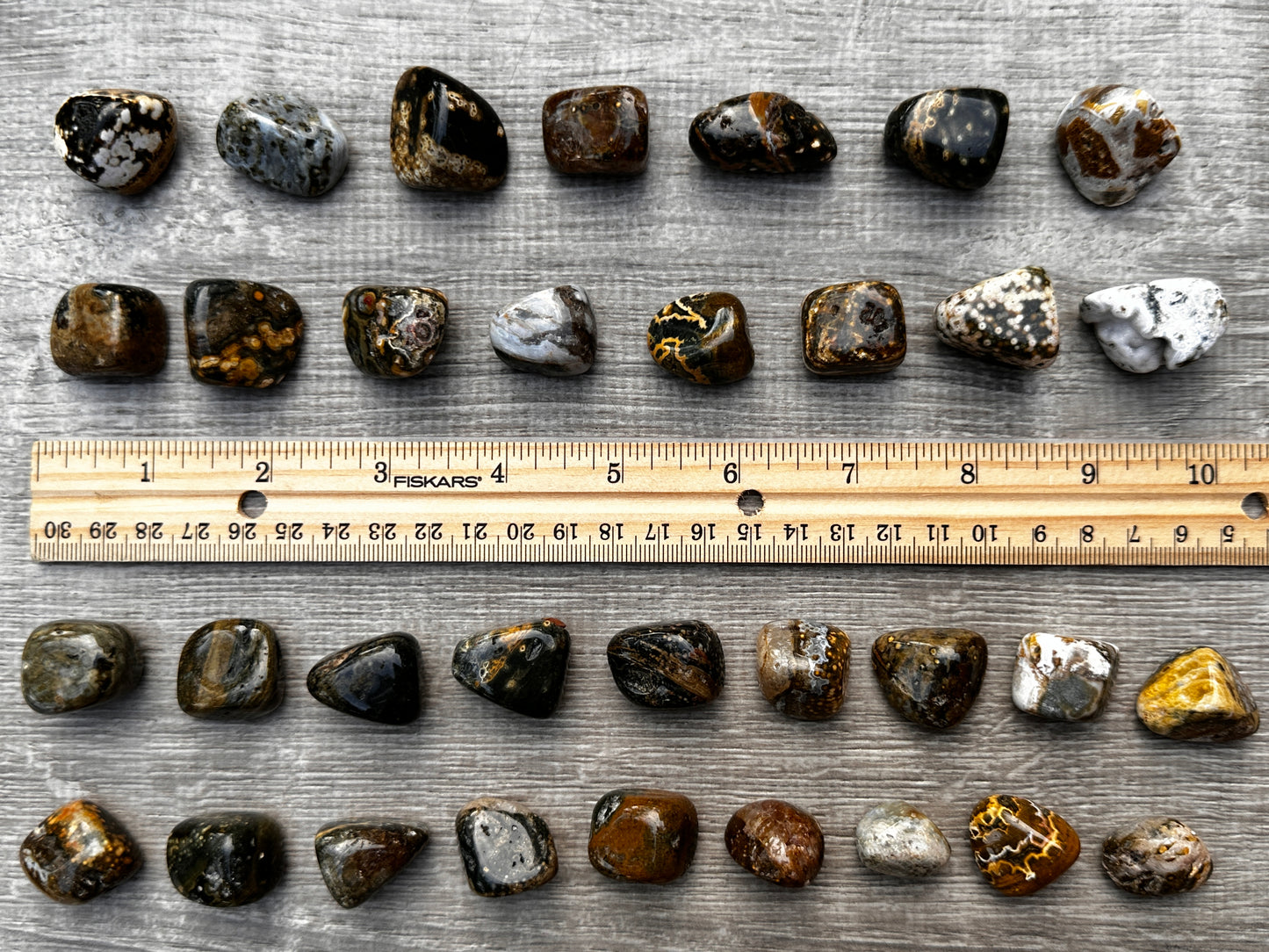 Grade A++ Ocean Jasper Tumbled Stones, 0.75-1 inch Sea Jasper Stones, Bulk Lot