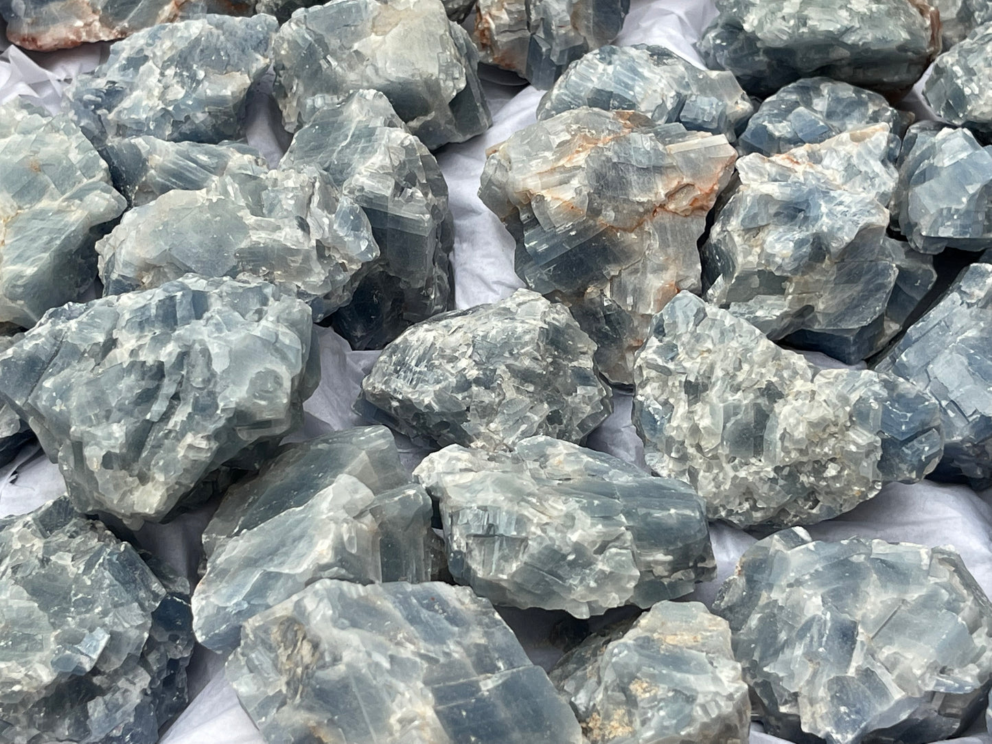 Grade A+ Large Blue Calcite Rough Natural, 2-3" Blue Calcite, Wholesale Bulk Lot