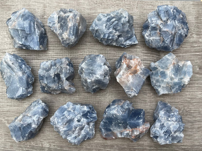 Grade A+ Blue Calcite Rough Natural, 2-3" Blue Calcite, Wholesale Bulk Lot