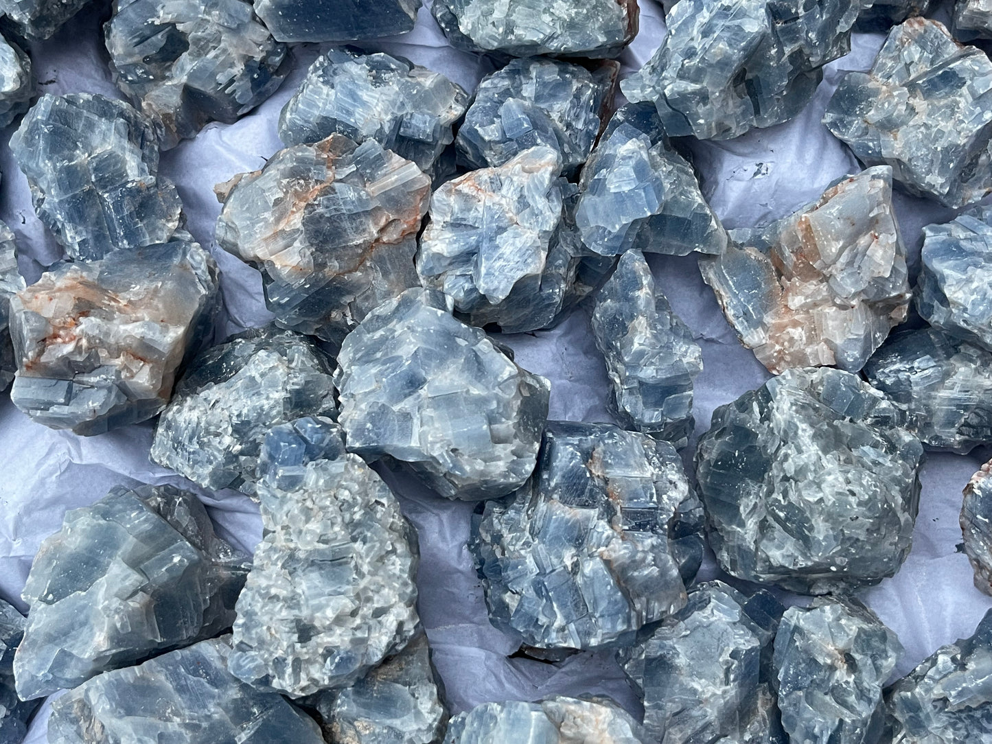 Grade A+ Blue Calcite Rough Natural, 2-3" Blue Calcite, Wholesale Bulk Lot