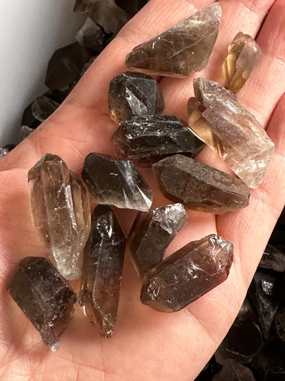 0.75" - 1.25" Small Rough Smoky Quartz Point, Raw Healing Crystals, Wholesale Lot