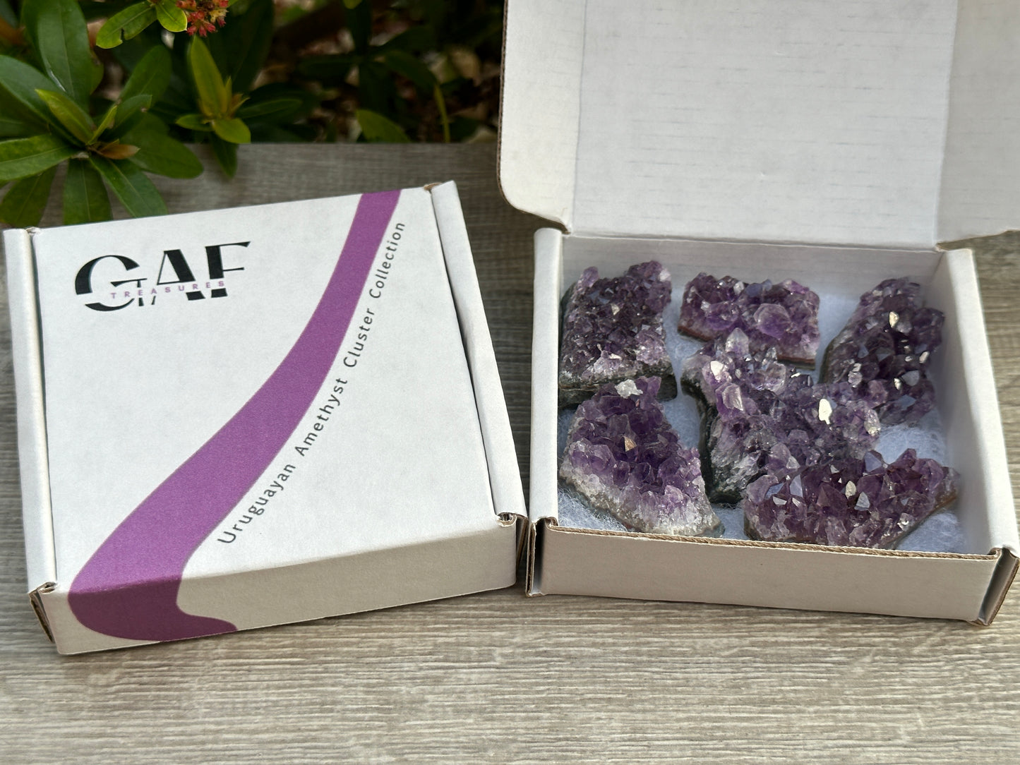 Raw Amethyst Cluster Druzy Collection Box:6-8 oz, 7 - 10 Pieces Natural Amethyst