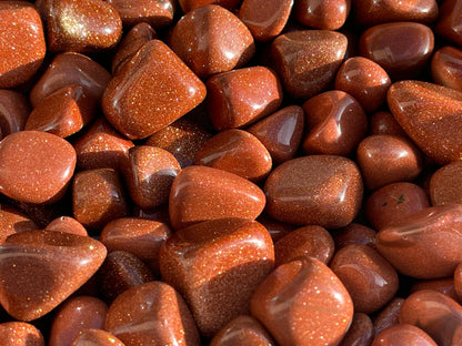 Grade A++ Red Goldstone Tumbled Stones 0.75" - 1.25", Wholesale Bulk Lot