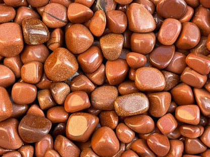 Grade A++ Red Goldstone Tumbled Stones 0.75" - 1.25", Wholesale Bulk Lot