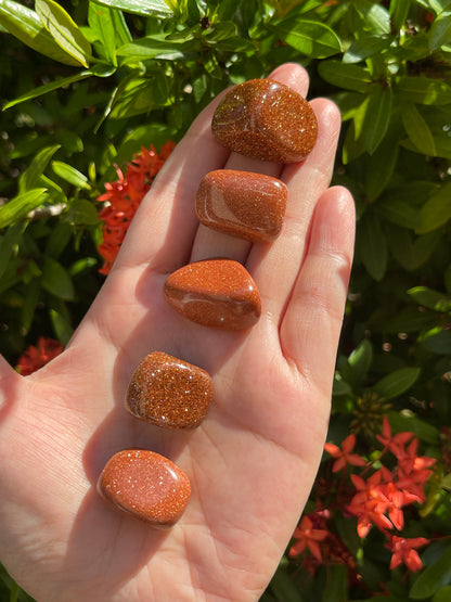 Grade A++ Red Goldstone Tumbled Stones 0.75" - 1.25", Wholesale Bulk Lot