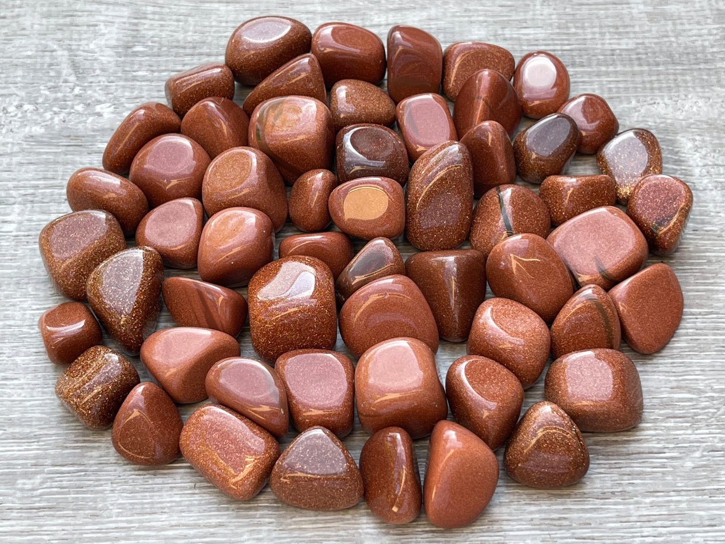 Grade A++ Red Goldstone Tumbled Stones 0.75" - 1.25", Wholesale Bulk Lot