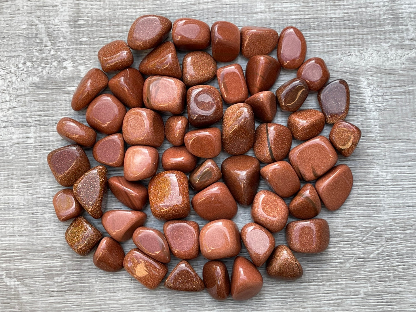 Grade A++ Red Goldstone Tumbled Stones 0.75" - 1.25", Wholesale Bulk Lot