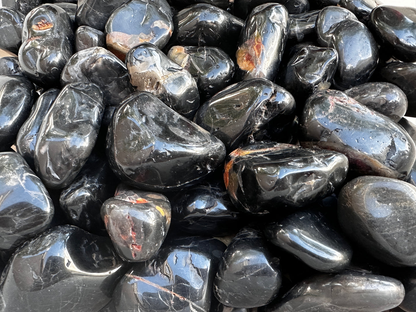 Grade A++ Black Onyx Pebble Stones, 1-2" Large Tumbled Black Onyx Crystals, Wholesale Bulk Lot