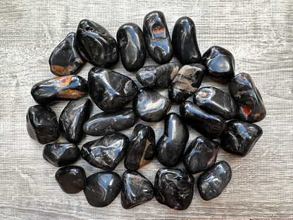 Grade A++ Black Onyx Pebble Stones, 1-2" Large Tumbled Black Onyx Crystals, Wholesale Bulk Lot
