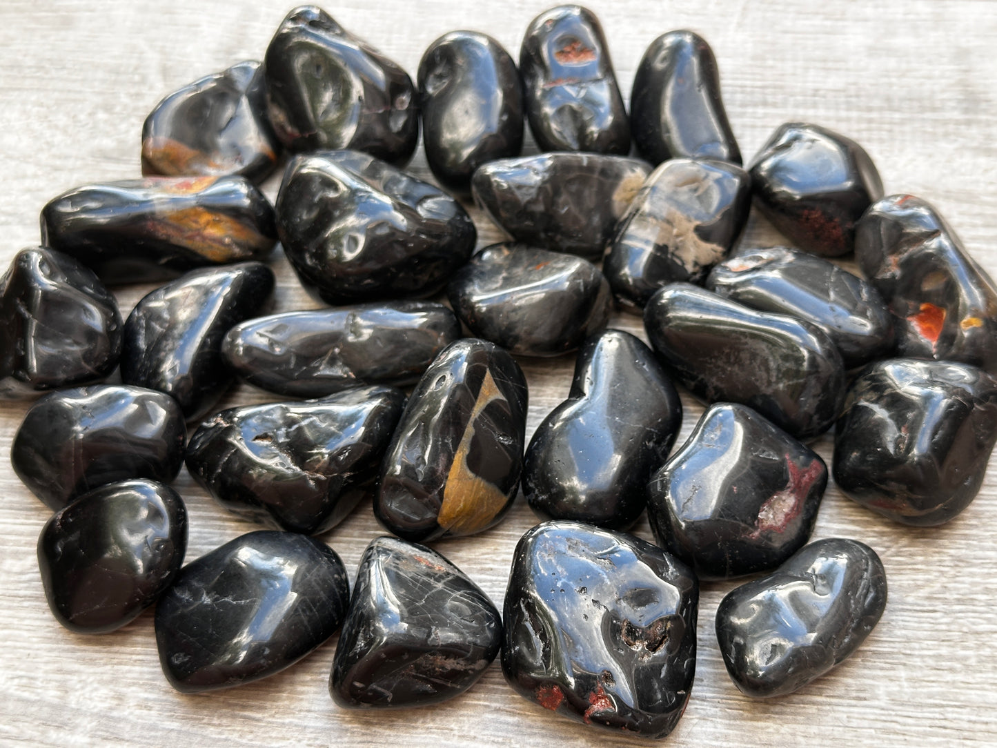 Grade A++ Black Onyx Pebble Stones, 1-2" Large Tumbled Black Onyx Crystals, Wholesale Bulk Lot