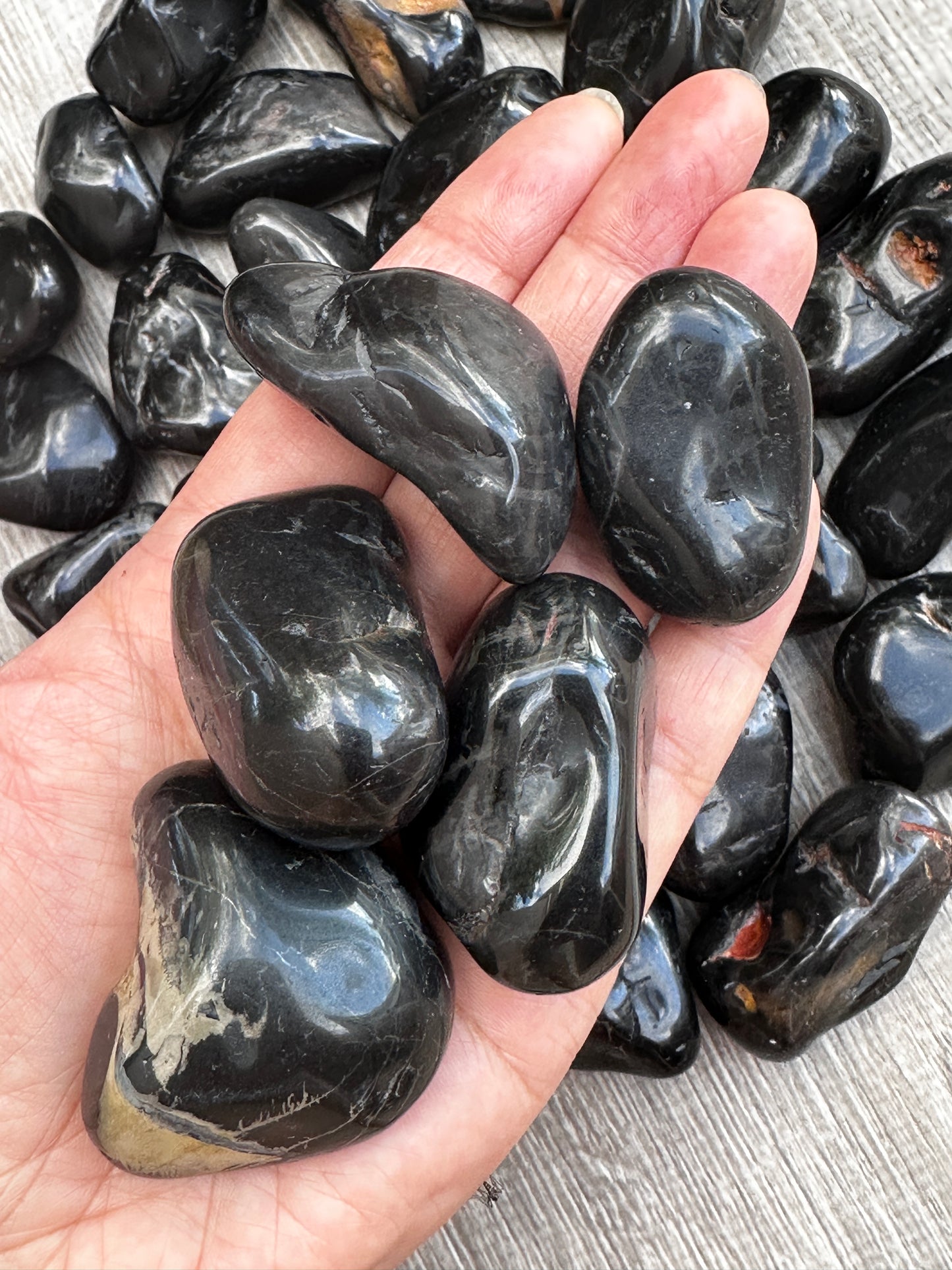Grade A++ Black Onyx Pebble Stones, 1-2" Large Tumbled Black Onyx Crystals, Wholesale Bulk Lot