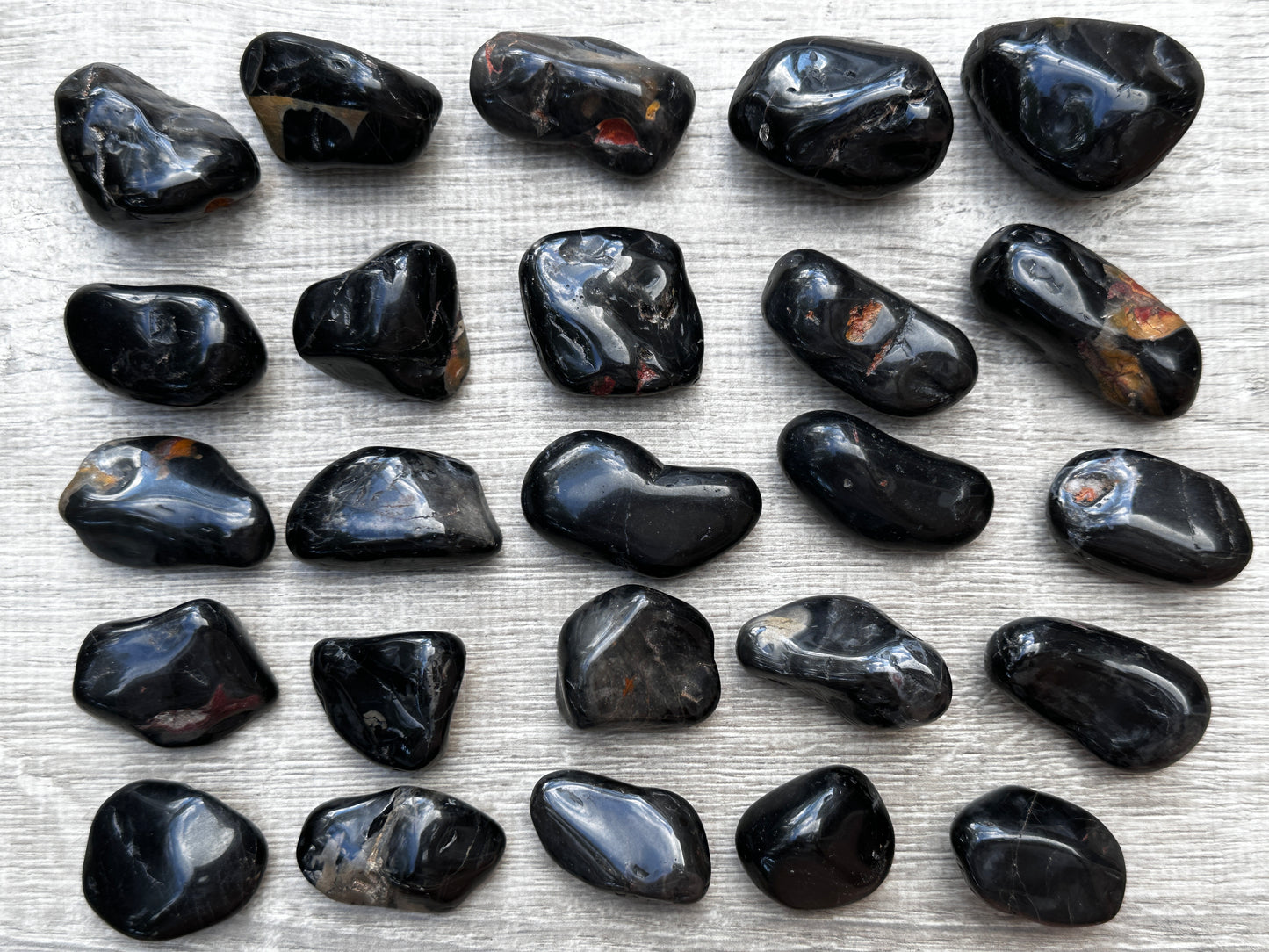 Grade A++ Black Onyx Pebble Stones, 1-2" Large Tumbled Black Onyx Crystals, Wholesale Bulk Lot