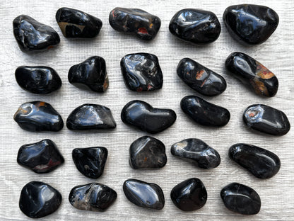 Grade A++ Black Onyx Pebble Stones, 1-2" Large Tumbled Black Onyx Crystals, Wholesale Bulk Lot