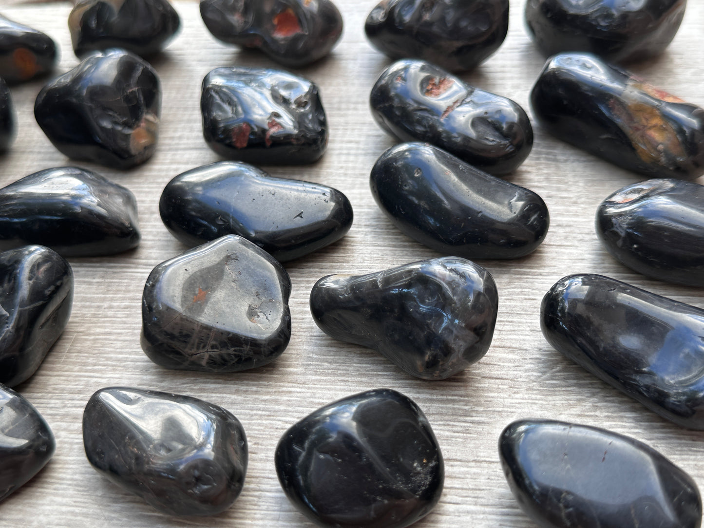Grade A++ Black Onyx Pebble Stones, 1-2" Large Tumbled Black Onyx Crystals, Wholesale Bulk Lot