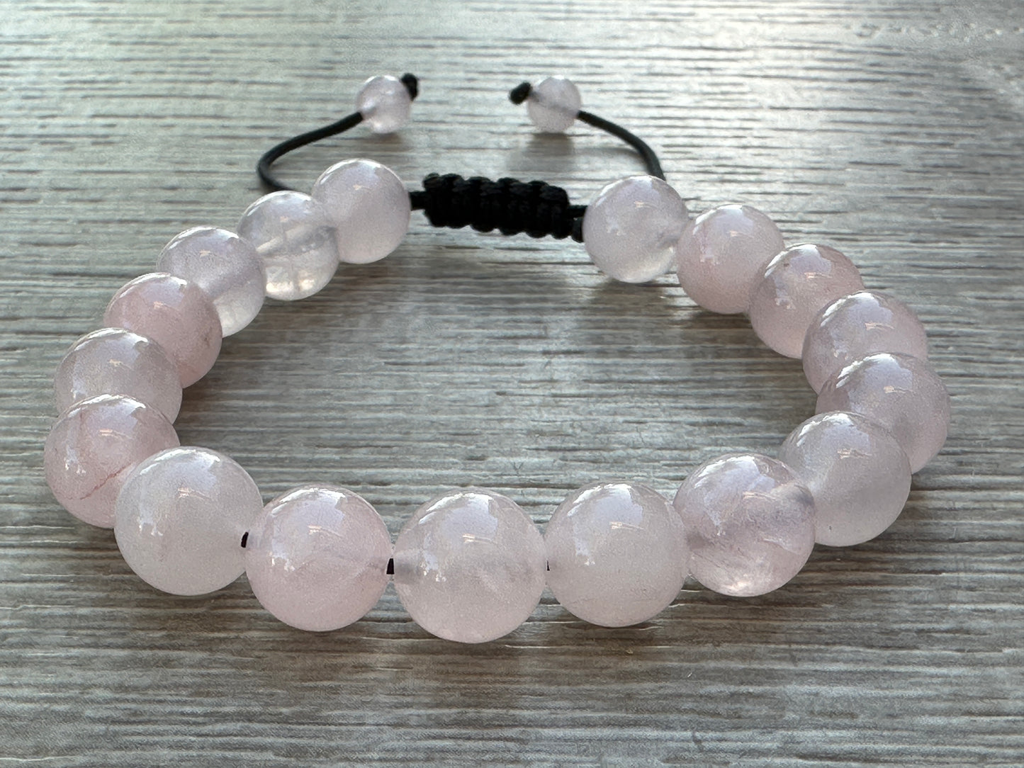 Grade A++ Rose Quartz Crystal Adjustable Bead Bracelet 10mm,Genuine Bracelet