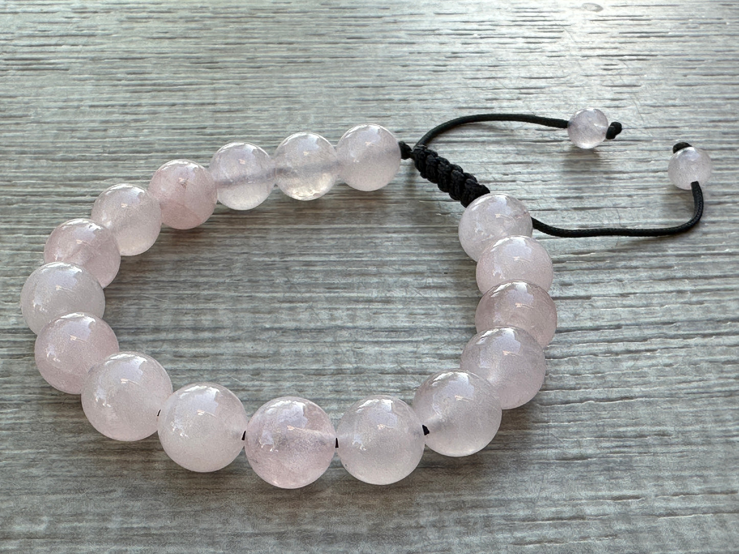 Grade A++ Rose Quartz Crystal Adjustable Bead Bracelet 10mm,Genuine Bracelet