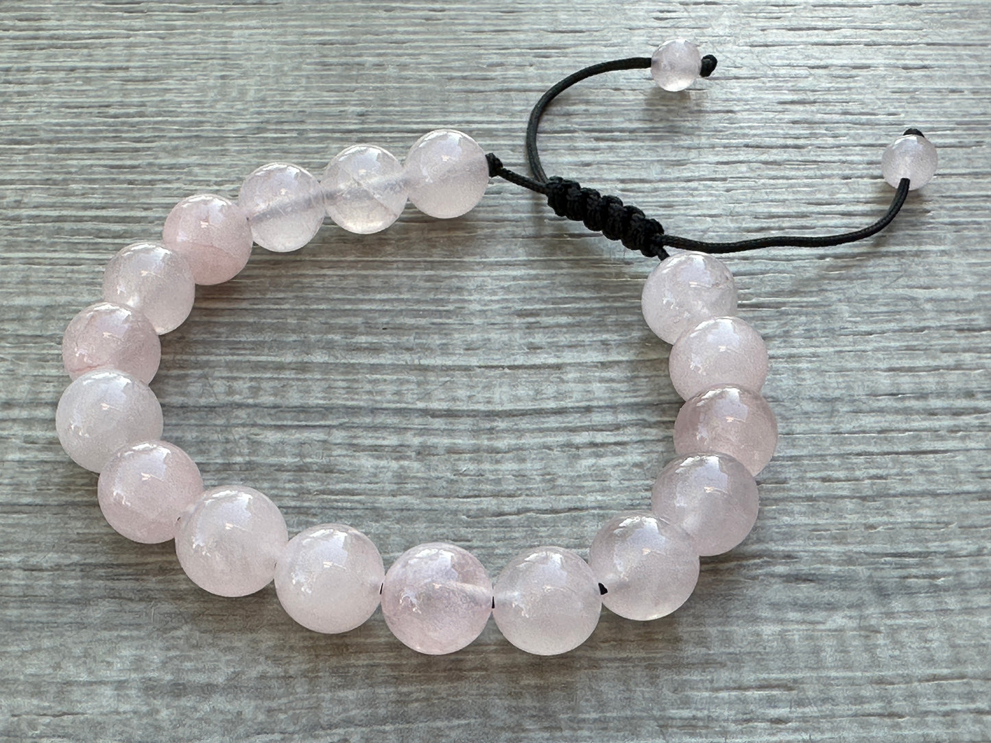 Grade A++ Rose Quartz Crystal Adjustable Bead Bracelet 10mm,Genuine Bracelet