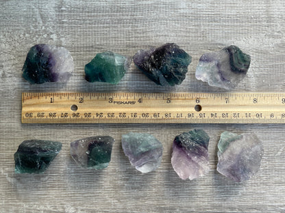 Grade A++ Fluorite Raw Natural Stone, 1-2" Rough Rainbow Fluorite Gemstone