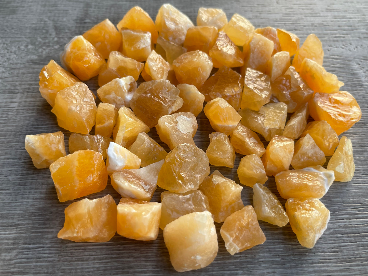 Grade A++ Orange Calcite Rough Natural Stones, 1-2" Raw Calcite Orange, Bulk Lot