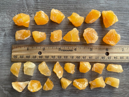 Grade A++ Orange Calcite Rough Natural Stone, 1.5-2" Raw Calcite Orange,Bulk Lot