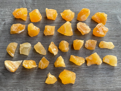 Grade A++ Orange Calcite Rough Natural Stone, 1.5-2" Raw Calcite Orange,Bulk Lot