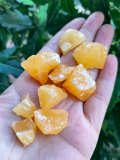 Grade A++ Orange Calcite Rough Natural Stone, 1.5-2" Raw Calcite Orange,Bulk Lot