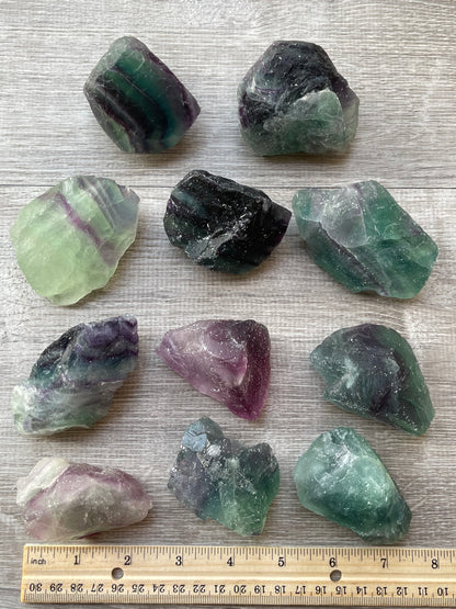 Grade A++ Extra Large Fluorite Raw Natural Stone, Fluorite Rough, Pick a Weight