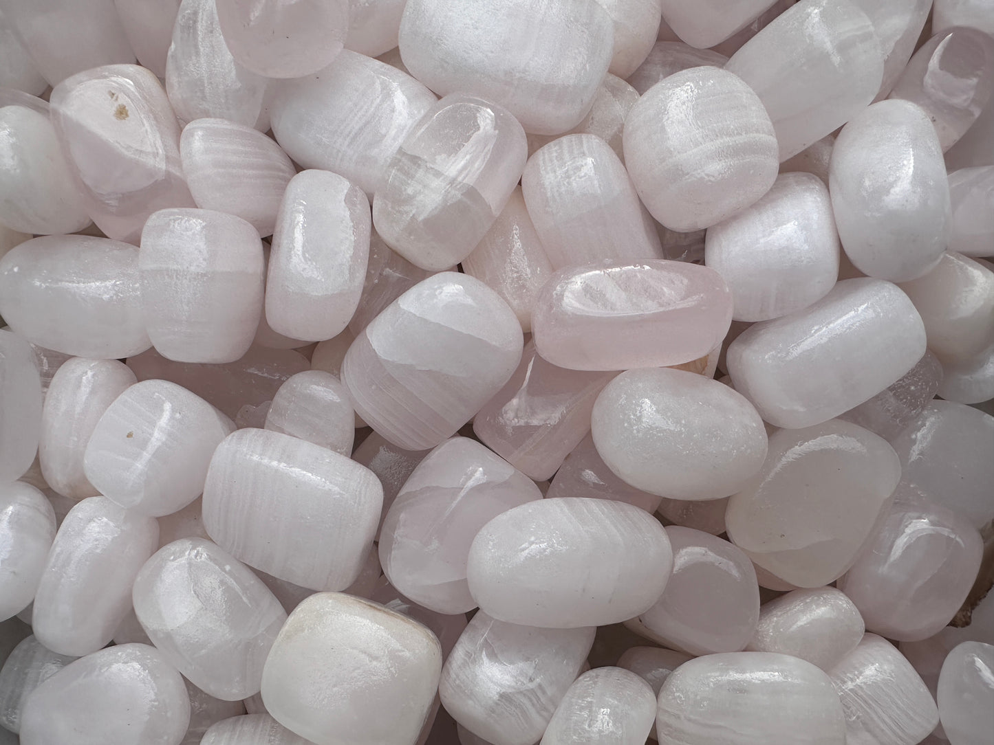 Grade A++ Pink Calcite Tumbled Stones, 0.75"-1.25" Pink Calcite Polished Stone, Wholesale Bulk Lot