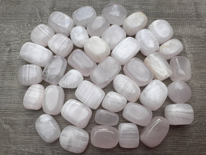 Grade A++ Pink Calcite Tumbled Stones, 0.75"-1.25" Pink Calcite Polished Stone, Wholesale Bulk Lot