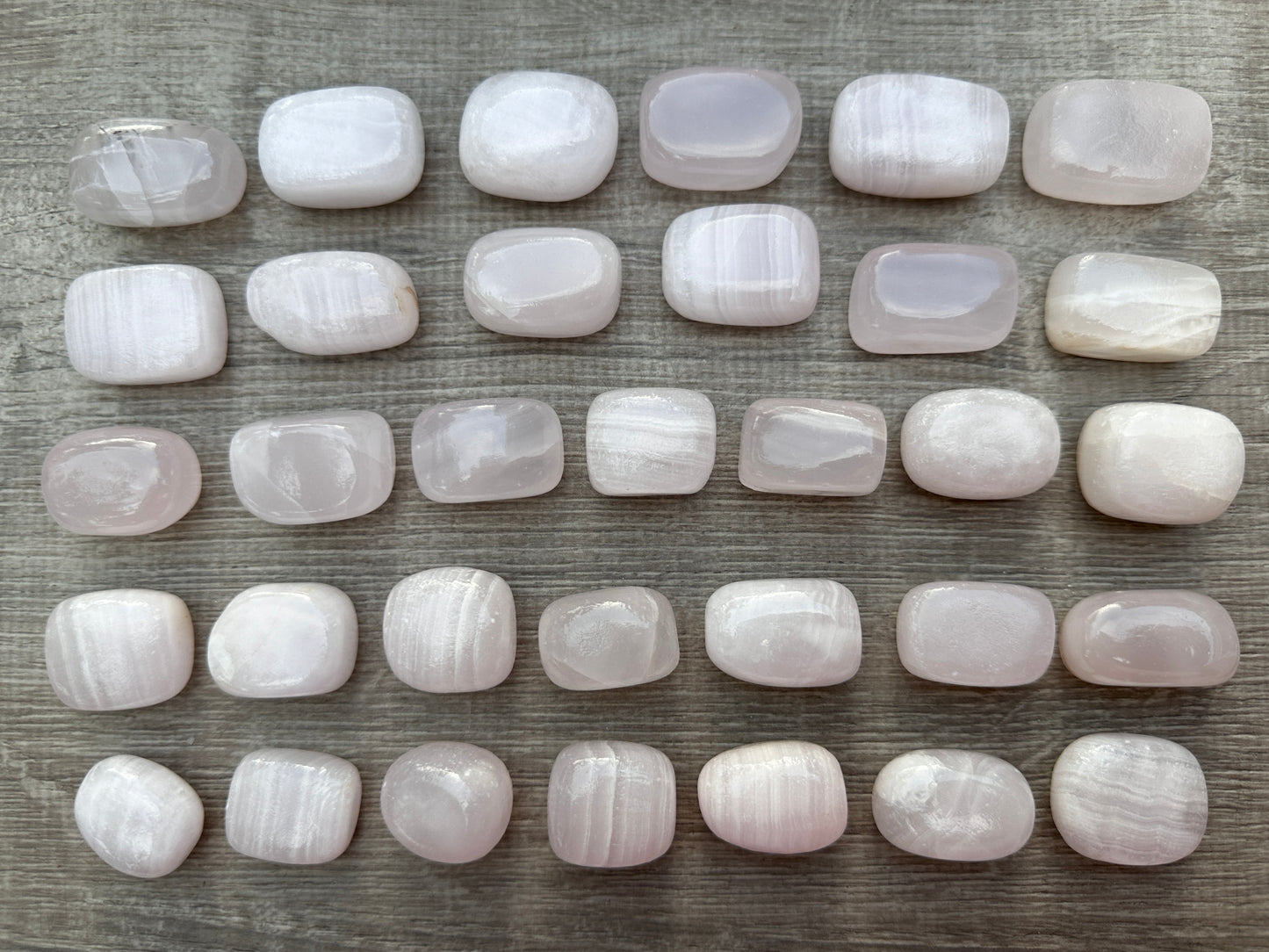 Grade A++ Pink Calcite Tumbled Stones, 0.8"-1.25" Purple Pink Calcite, Pick How Many