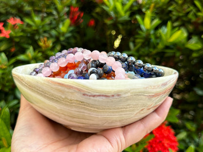 X-Large Green Onyx Crystal Bowl, 6" Green Onyx Stone Bowl, Decorative Crystal Bowl, Stone Bowl, Natural Onyx Bowl