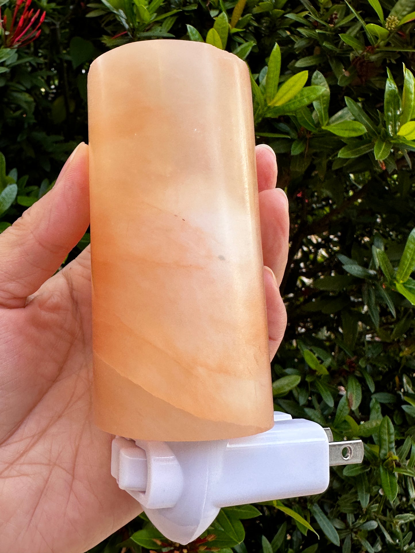 Orange Selenite Cylinder Night Light, Orange Selenite Crystal Nightlight Plugin, Wholesale Bulk