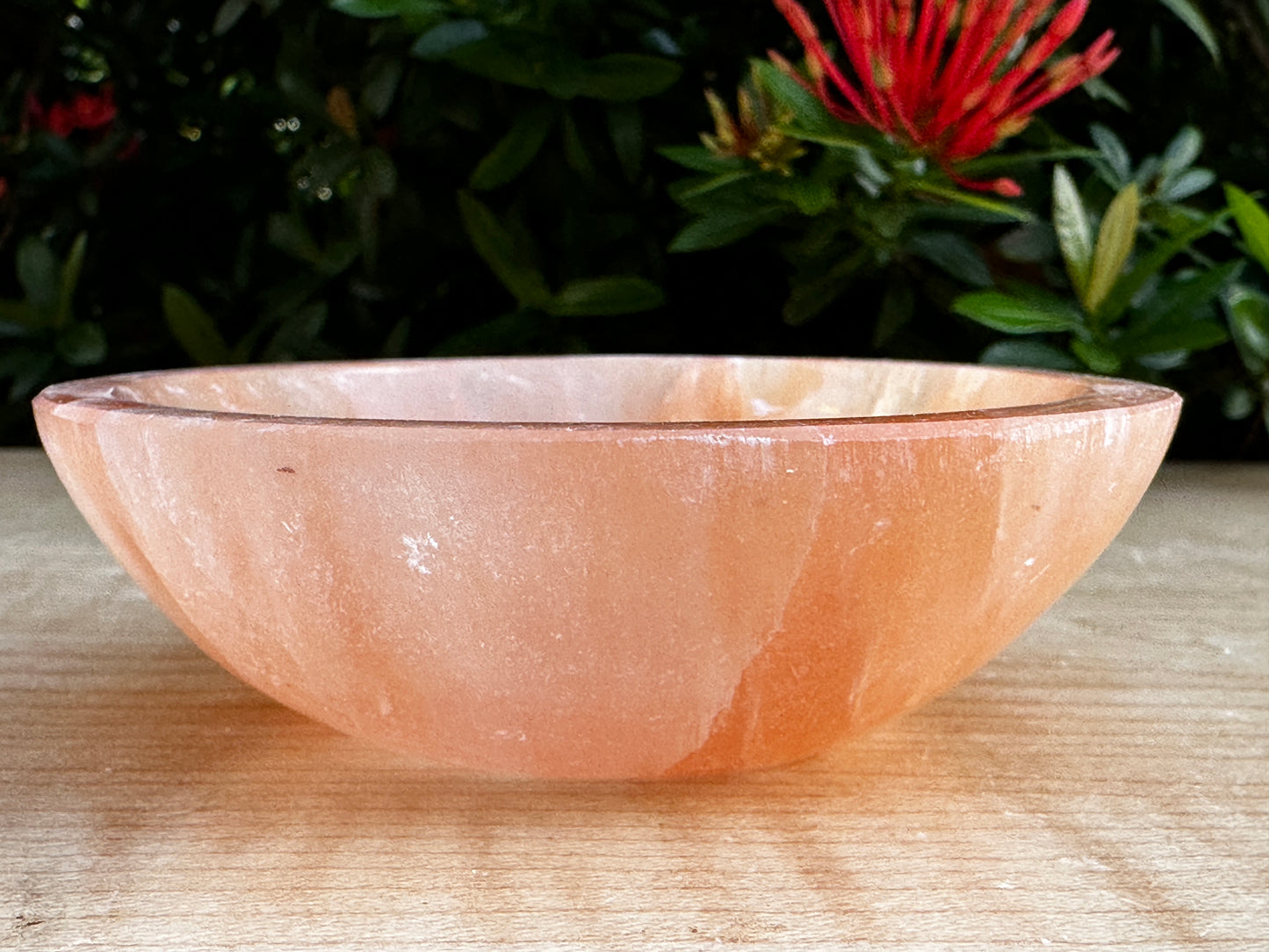 Orange Selenite Bowl, 4" Selenite Round Shaped Dish Bowl Orange Color, Peach Bowl