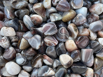 Grade A++ Botswana Agate Tumbled Stones 0.75-1 Inch, Wholesale Bulk Lot