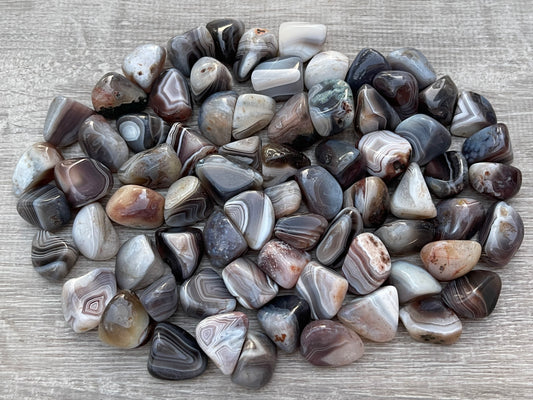 Grade A++ Botswana Agate Tumbled Stones 0.75-1 Inch, Wholesale Bulk Lot