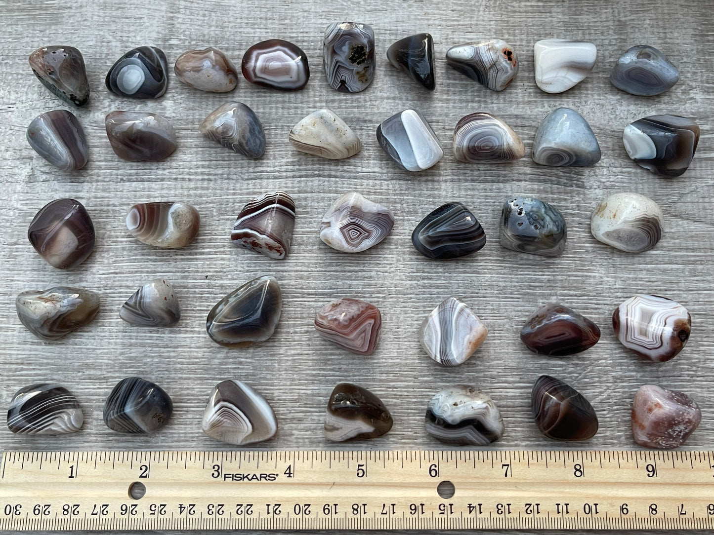 Grade A++ Botswana Agate Tumbled Stones 0.75-1 Inch, Wholesale Bulk Lot