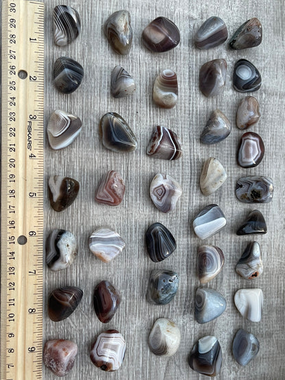 Grade A++ Botswana Agate Tumbled Stones 0.75-1 Inch, Pick How Many