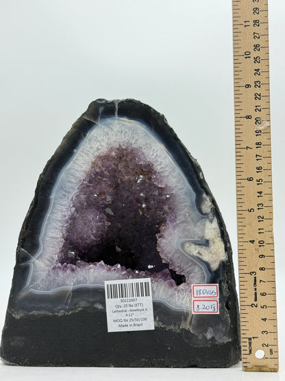 Amethyst Cathedral • Natural Brazilian Geode • Large Standing Crystal
