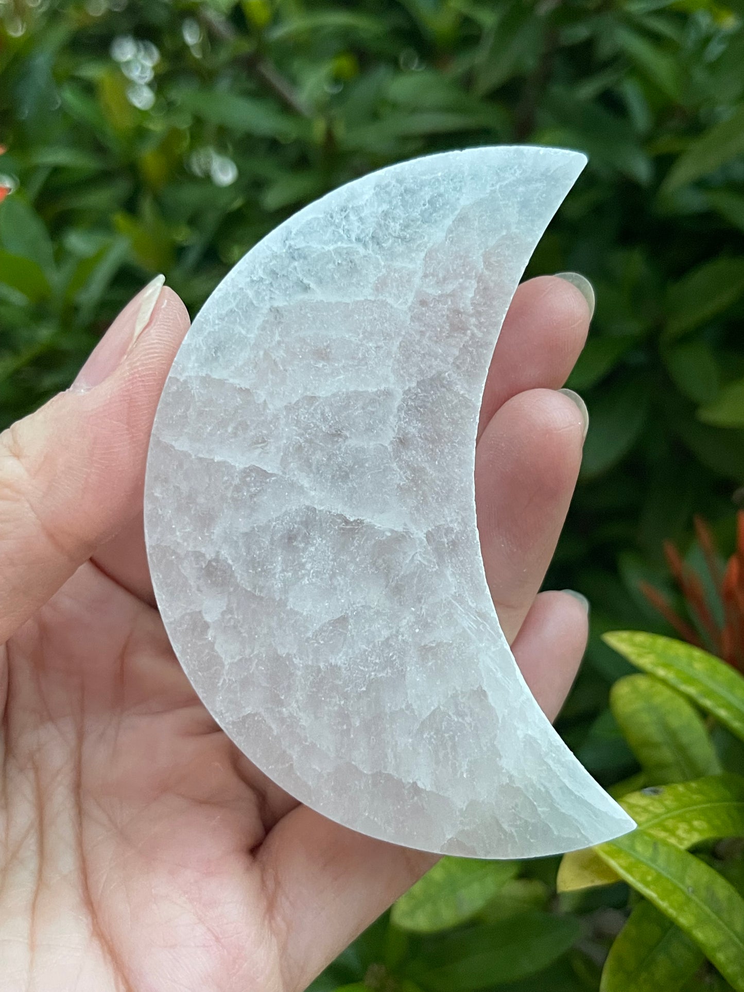 Polished 3", 4", 6" Selenite Moon Charging Plate for Crystal Cleansing, Crystal Grid Layout, Energy Charging & Lurification