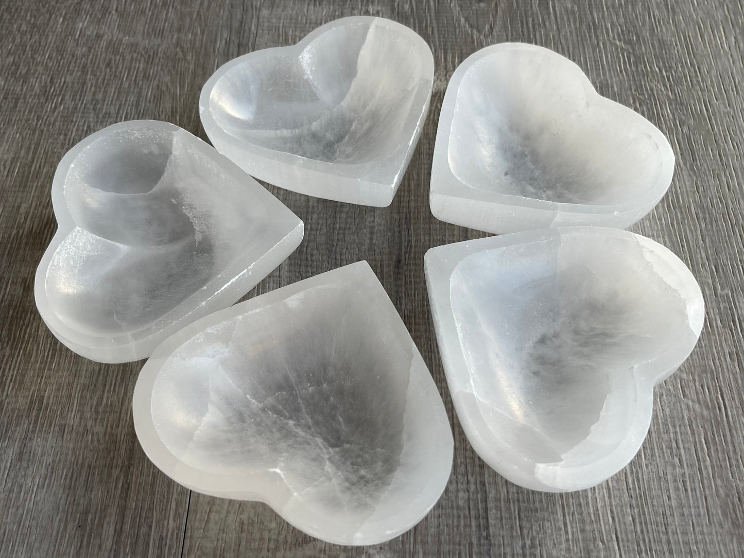 Selenite Bowl Heart Shaped - 3.5" Crystal Polished Charging Healing Bowl