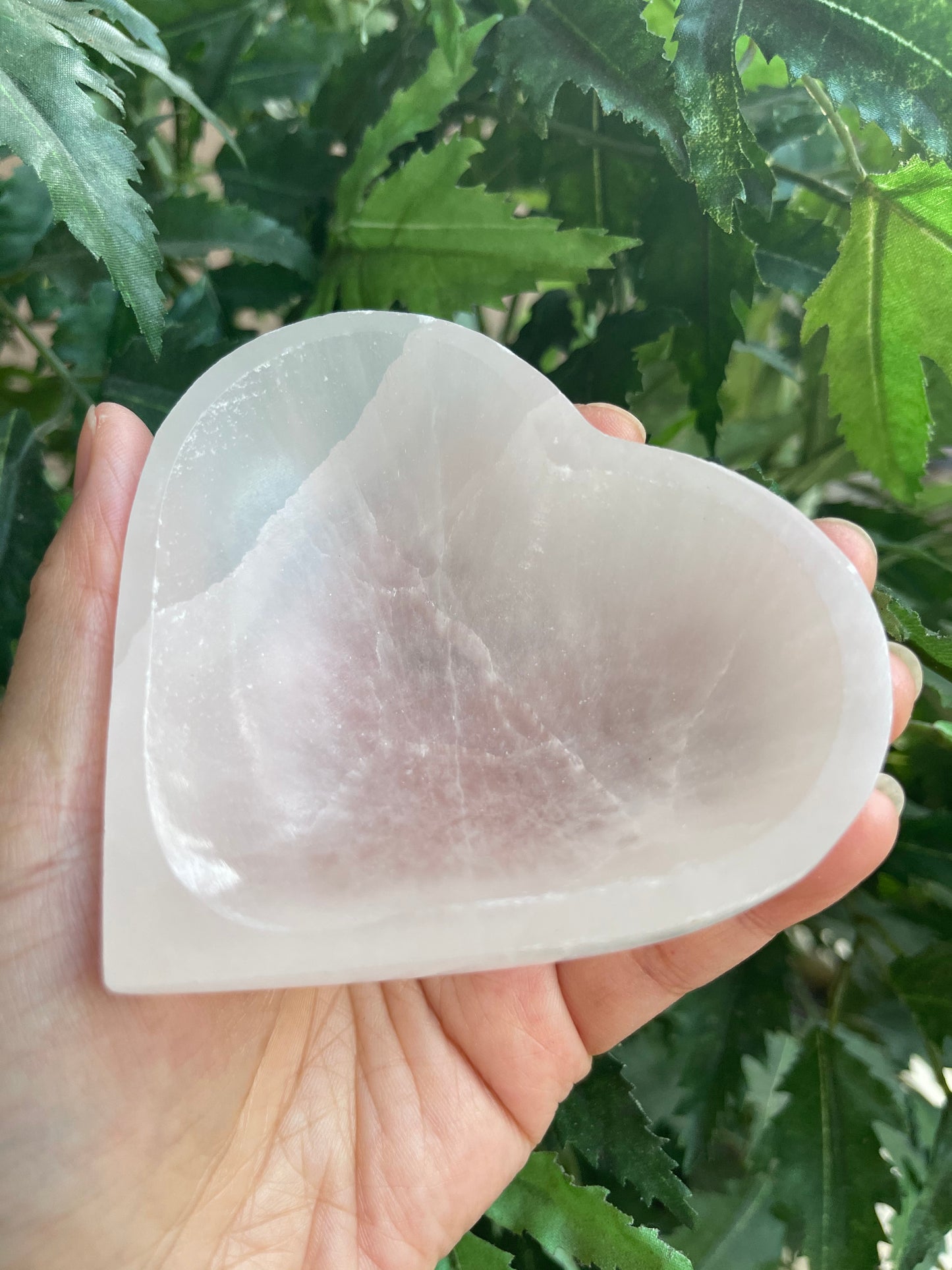 Selenite Bowl Heart Shaped - 3.5" Crystal Polished Charging Healing Bowl