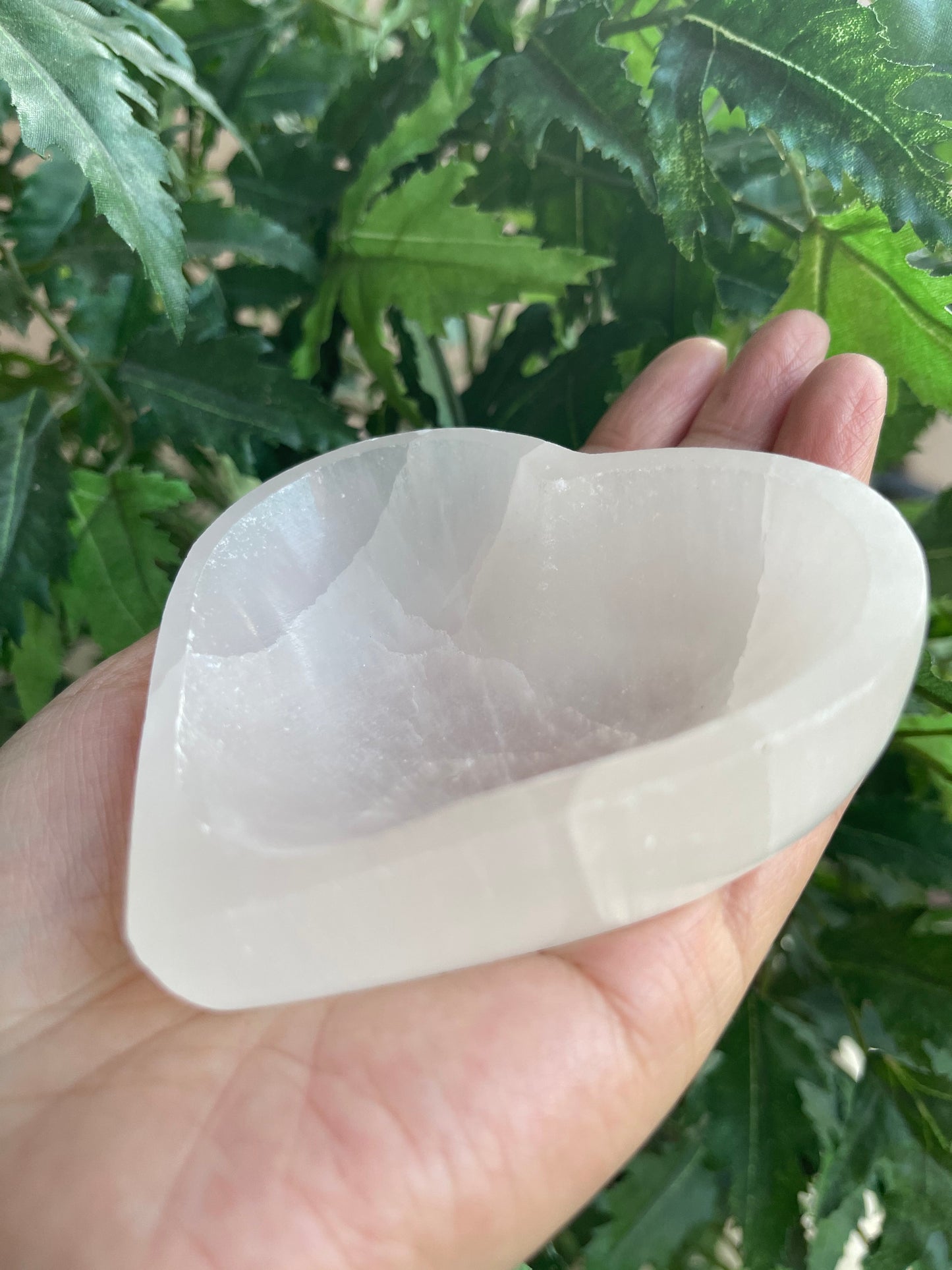 Selenite Bowl Heart Shaped - 3.5" Crystal Polished Charging Healing Bowl