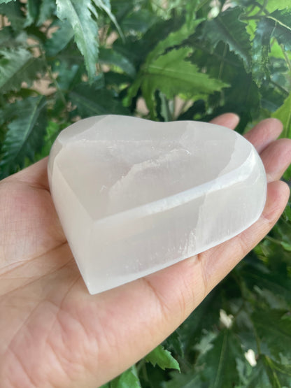 Selenite Bowl Heart Shaped - 3.5" Crystal Polished Charging Healing Bowl